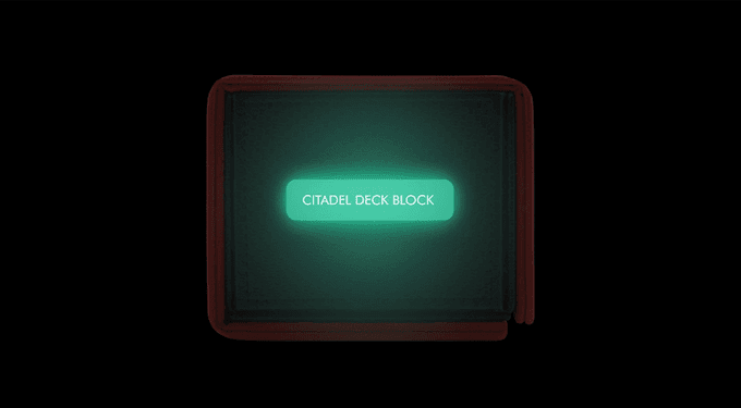 Citadel Deck Block - Phosphorescent tag glows in the dark