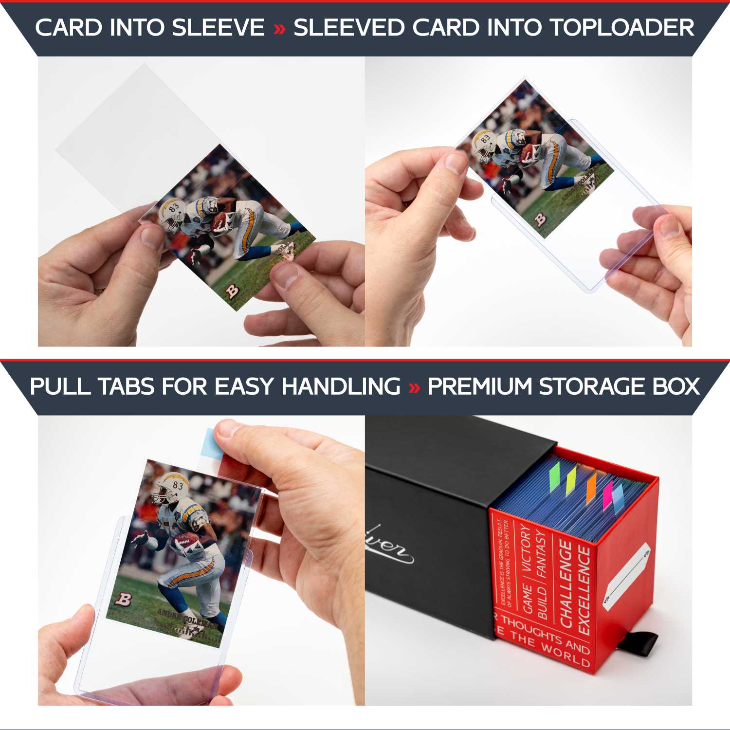 100 Count Top Loader for Cards + 100 Soft Card Sleeves + 100 pull-tabs - Image 3