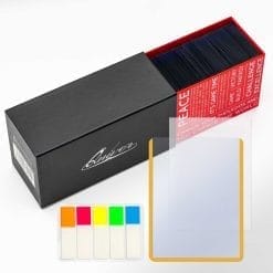 100 Count Top Loader for Cards + 100 Soft Card Sleeves + 100 pull-tabs - Yellow