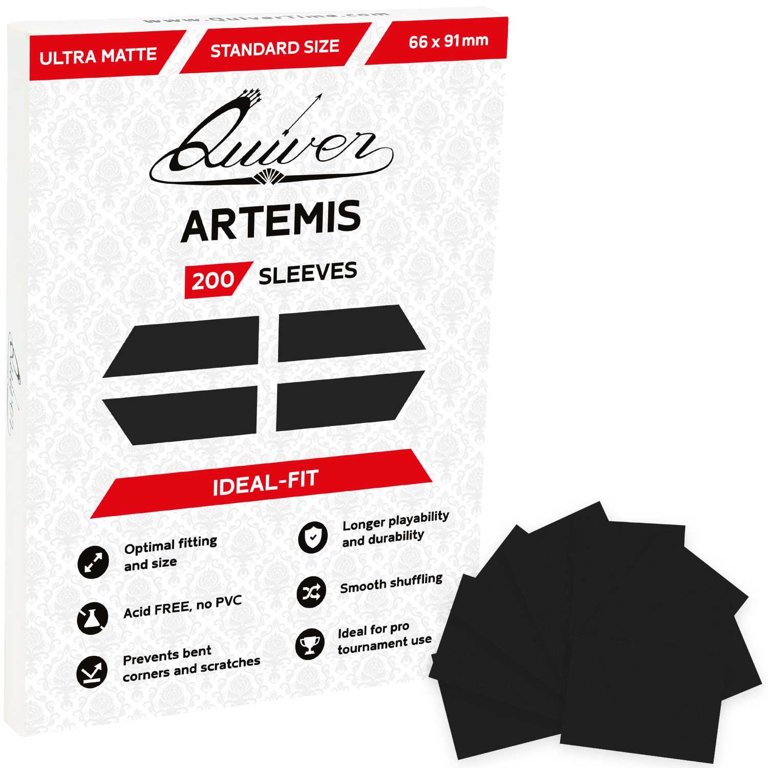Artemis (Matte) Standard Black Card Sleeves (66×91mm)